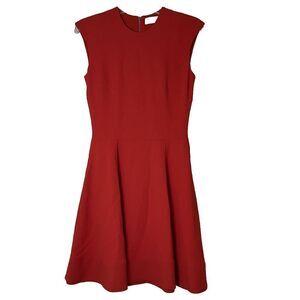 NWOT VICTORIA BECKHAM red orange sleeveless a line mini flare dress size US 6